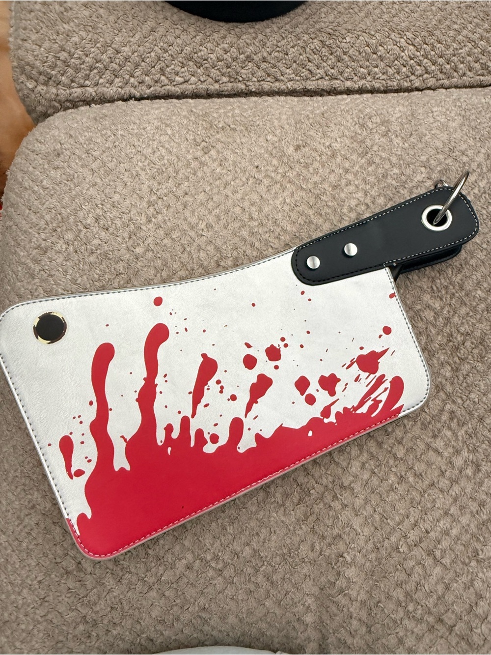 Meat Cleaver Purse Crossbody Handbag Wristlet Bloody Knife Gothic Horror Purse